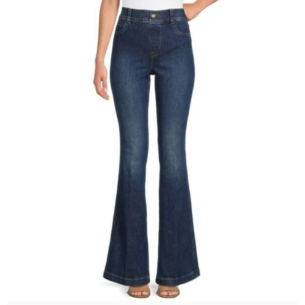 SPANX Pull-on Stretch SpanxShape EveryWear Flare Jeans Dark Wash Size S Petite